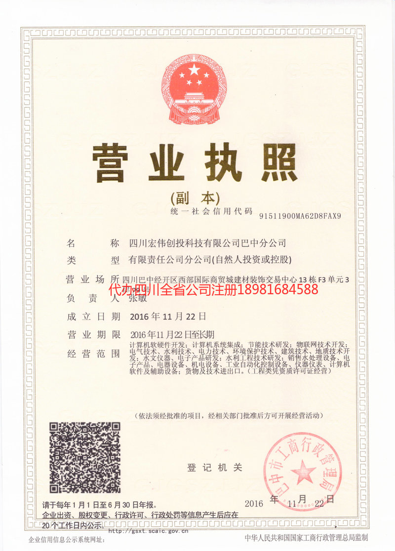 儋州儋州宏伟创投科技有限公司