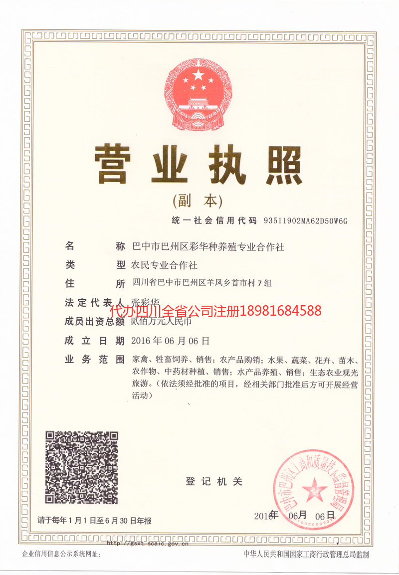 儋州儋州彩华种养殖专业合作社